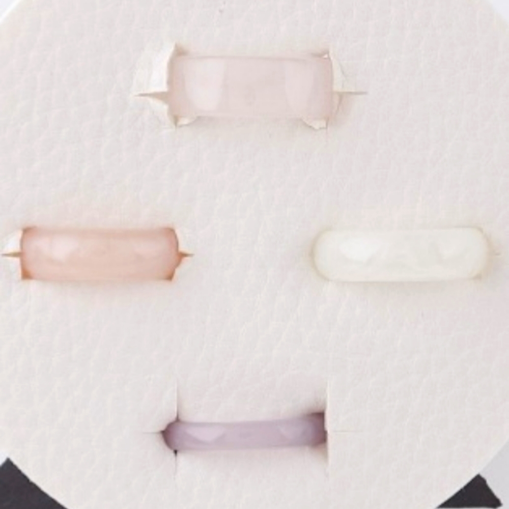 Agate pink ring set